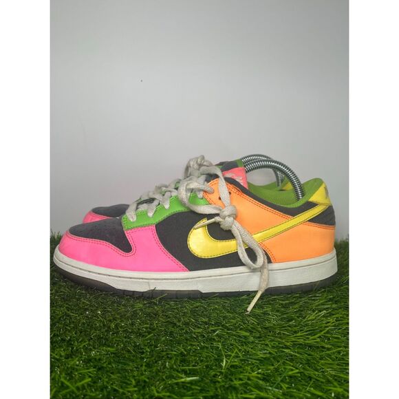 Nike Shoes - Nike Dunk Low 310569-071 Neon Multicolor Pink Green Orange Sneakers Size 7Y/Wome